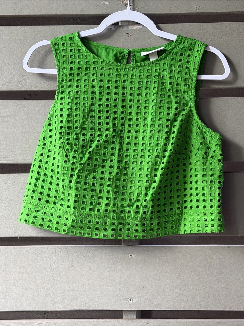 Kate Spade Bright Green Eyelet Crop Top